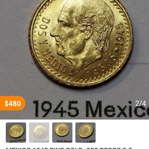 Gold Coin - 1945 Mexican Dos Pesos